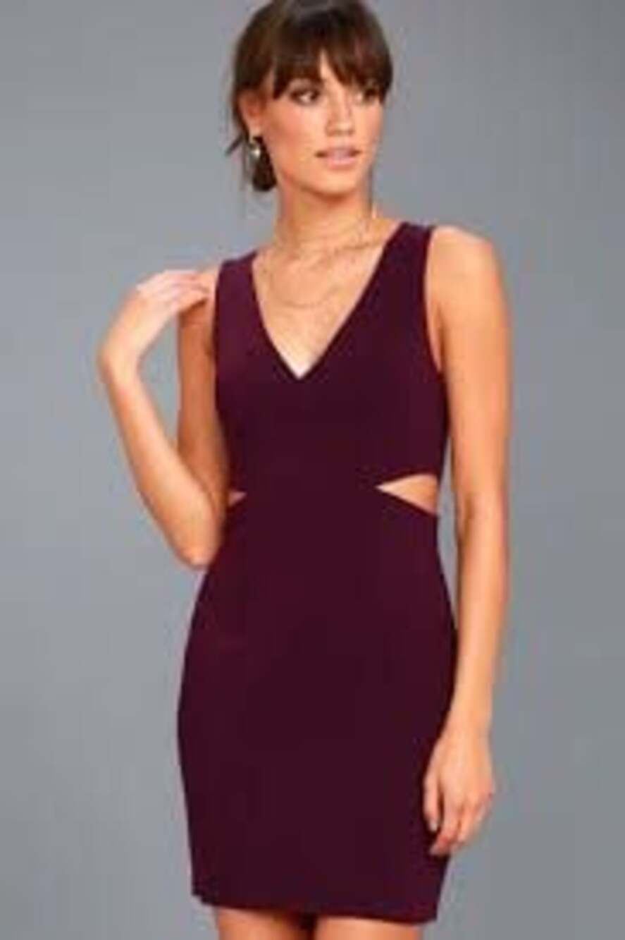 Lulus Backstage Pass Plum‎ Purple Sleeveless Cutout Bodycon Mini Dress